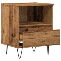 Berkfield Home Modern Bedside Cabinet Old Wood 40x35x50 cm Engineered Wood in Brown - Size: 40 x 35 x 50 cm - thumbnail 5