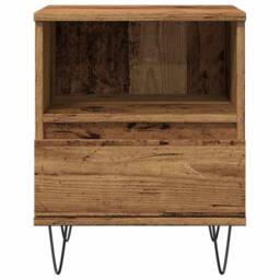 Berkfield Home Modern Bedside Cabinet Old Wood 40x35x50 cm Engineered Wood in Brown - Size: 40 x 35 x 50 cm - thumbnail 4