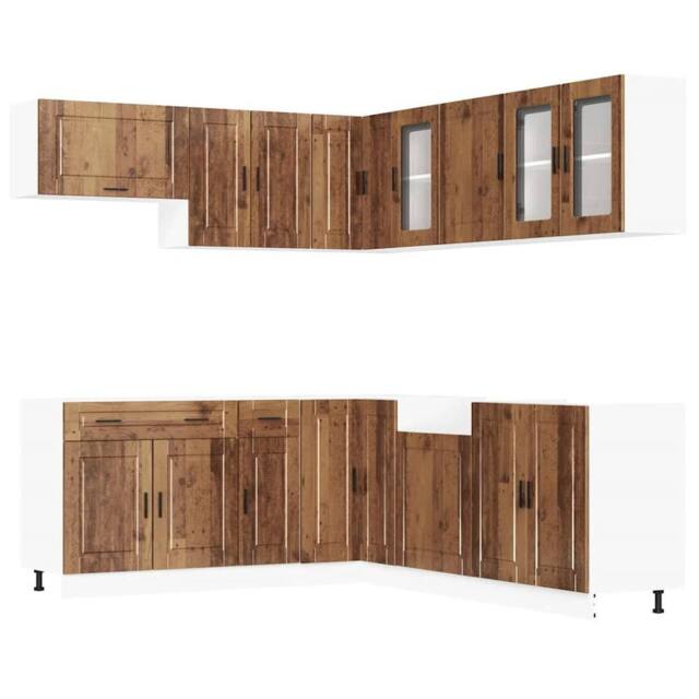 Berkfield Home 11 Piece Kitchen Cabinet Set Porto Old Wood Engineered Wood in Brown - image 1