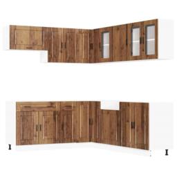 Berkfield Home 11 Piece Kitchen Cabinet Set Porto Old Wood Engineered Wood in Brown - thumbnail 1