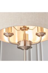 Netlighting Highclere Table Lamp Brushed Chrome Plate Natural Linen Shade in Grey - thumbnail 3