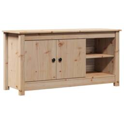 Berkfield Home TV Cabinet 103x36.5x52 cm Solid Wood Pine in Light Tan
