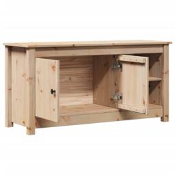 Berkfield Home TV Cabinet 103x36.5x52 cm Solid Wood Pine in Light Tan - thumbnail 5