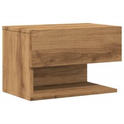 Berkfield Home Wall-mounted Bedside Cabinet Artisian Oak in Brown - thumbnail 2