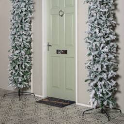 Samuel Alexander 8ft Double Door Snow Flocked Christmas Tree Arch with 2000 Tips in Green - thumbnail 4