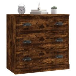 Berkfield Home Sideboard Smoked Oak 70x35.5x67.5 cm Engineered Wood in Brown - thumbnail 8