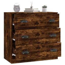 Berkfield Home Sideboard Smoked Oak 70x35.5x67.5 cm Engineered Wood in Brown - thumbnail 7