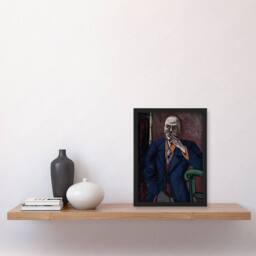 Artery8 1950 Self Portrait With Cigarette Beckmann Framed Wall Art Print - Size: A4 - thumbnail 4