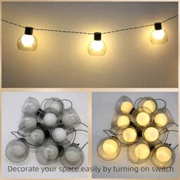 Bright Zeal 10-Ball Timer String Lights, Atmosphere Decorative Lights in Black - thumbnail 4