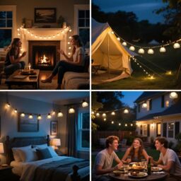 Bright Zeal 10-Ball Timer String Lights, Atmosphere Decorative Lights in Black - thumbnail 7