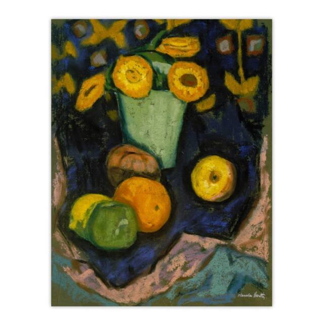"Artery8 Still Life with Flowers & Fruit Hartley Wall Art Poster Print - Size: W18"" x H24""" - image 1