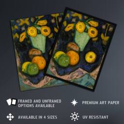 "Artery8 Still Life with Flowers & Fruit Hartley Wall Art Poster Print - Size: W18"" x H24""" - thumbnail 2