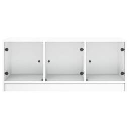 Berkfield Home Modern Coffee Table with Glass Doors White 102x50x42 cm - Size: 102 x 50 x 42 cm - thumbnail 6