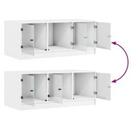 Berkfield Home Modern Coffee Table with Glass Doors White 102x50x42 cm - Size: 102 x 50 x 42 cm - thumbnail 9