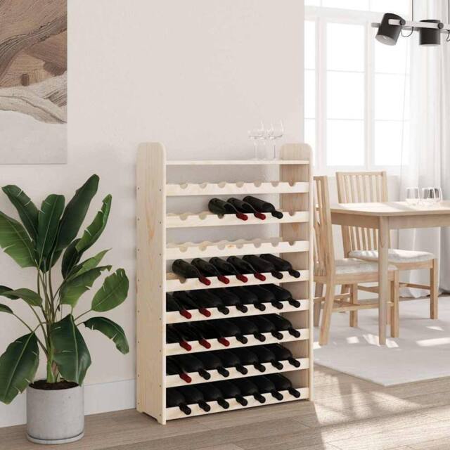 Berkfield Home Beautiful Wine Rack with Top Board 72.5x25x111.5 cm Solid Wood Pine in Light Tan - image 1