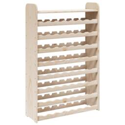 Berkfield Home Beautiful Wine Rack with Top Board 72.5x25x111.5 cm Solid Wood Pine in Light Tan - thumbnail 7