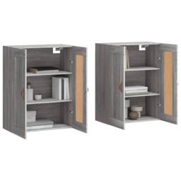 Berkfield Home Wall Mounted Cabinets 2 pcs Grey Sonoma Engineered Wood