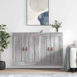 Berkfield Home Wall Mounted Cabinets 2 pcs Grey Sonoma Engineered Wood - thumbnail 2