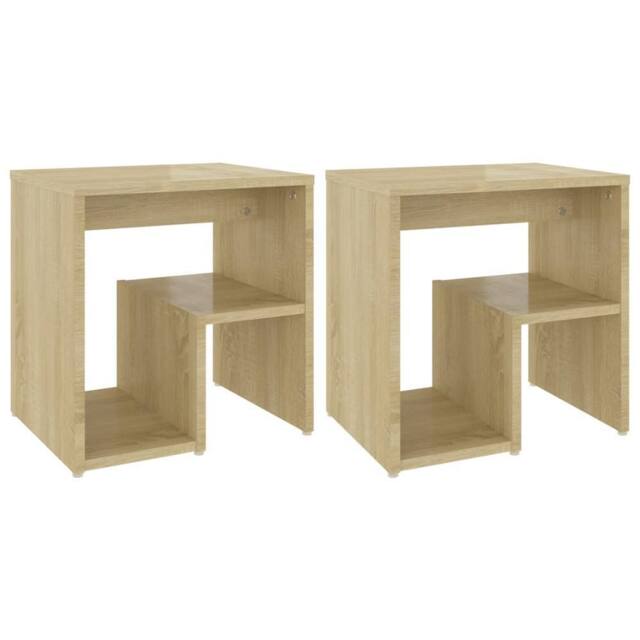 Berkfield Home Bed Cabinets 2 pcs Sonoma Oak 40x30x40 cm Engineered Wood in Light Tan - Size: 40 x 30 x 40 cm - image 1