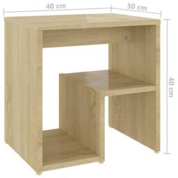 Berkfield Home Bed Cabinets 2 pcs Sonoma Oak 40x30x40 cm Engineered Wood in Light Tan - Size: 40 x 30 x 40 cm - thumbnail 8