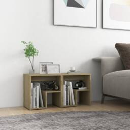 Berkfield Home Bed Cabinets 2 pcs Sonoma Oak 40x30x40 cm Engineered Wood in Light Tan - Size: 40 x 30 x 40 cm - thumbnail 2