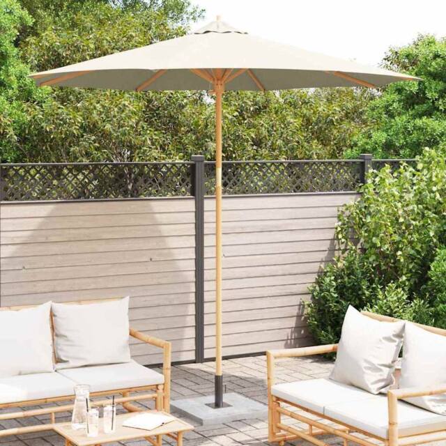 Berkfield Home Elegant Cream White Garden Parasol 270x260 cm Bamboo - image 1