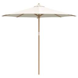 Berkfield Home Elegant Cream White Garden Parasol 270x260 cm Bamboo - thumbnail 4