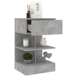 Berkfield Home Bedside Cabinet Concrete Grey 40x35x65 cm Engineered Wood - Size: 40 x 35 x 65 cm - thumbnail 4