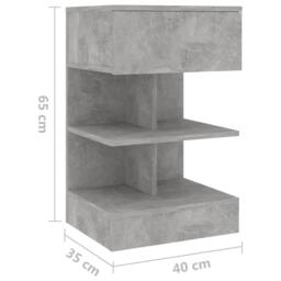 Berkfield Home Bedside Cabinet Concrete Grey 40x35x65 cm Engineered Wood - Size: 40 x 35 x 65 cm - thumbnail 7