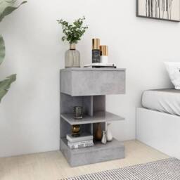 Berkfield Home Bedside Cabinet Concrete Grey 40x35x65 cm Engineered Wood - Size: 40 x 35 x 65 cm - thumbnail 2