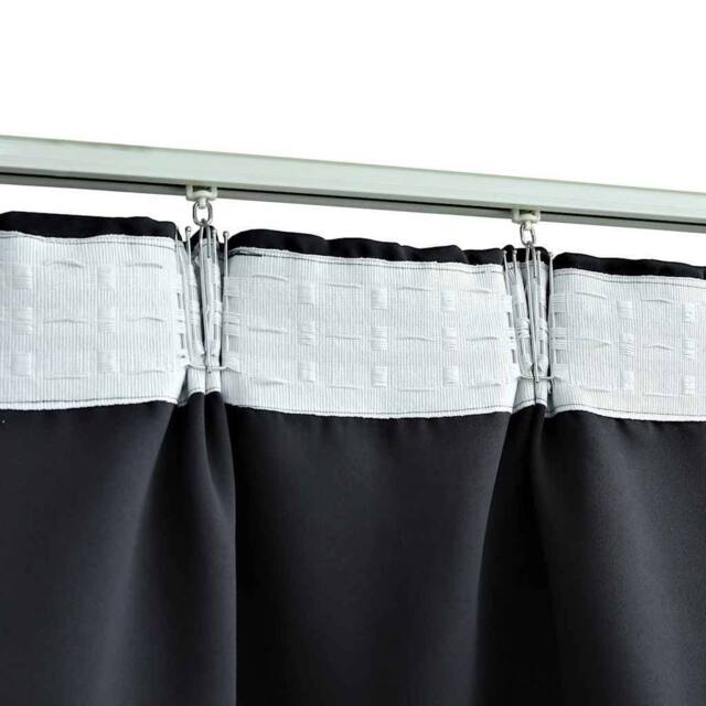 Berkfield Home Elegant Blackout Curtains with Hooks 2 pcs Black 140x245 cm - image 1