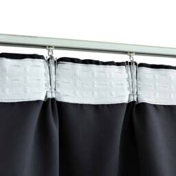 Berkfield Home Elegant Blackout Curtains with Hooks 2 pcs Black 140x245 cm - thumbnail 1