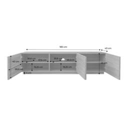 sweeek TV stand 3 doors 180cm wood decor in Beige - thumbnail 5