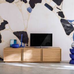 sweeek TV stand 3 doors 180cm wood decor in Beige - thumbnail 3
