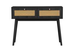 Birlea Croxley Console Table Black Rattan Hall Dressing Table - thumbnail 5