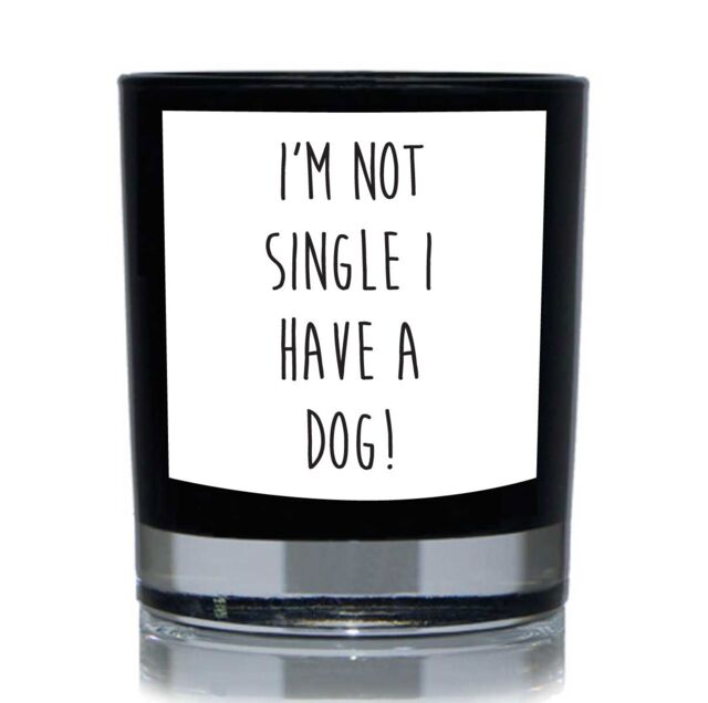 60 SECOND MAKEOVER Not Single I Have A Dog Funny 20cl Candle in Black