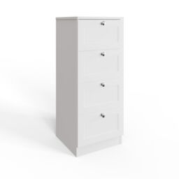 FWStyle White 4 Drawer Chest Of Drawers Panelled Bedroom Furniture - thumbnail 1