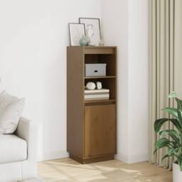 Berkfield Home Highboard Honey Brown 37x34x110 cm Solid Wood Pine - Size: 37 x 34 x 110 cm - thumbnail 2