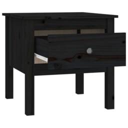 Berkfield Home Side Table Black 50x50x49 cm Solid Wood Pine - Size: 50 x 50 x 49 cm - thumbnail 7