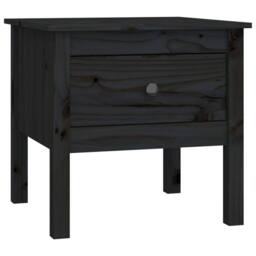 Berkfield Home Side Table Black 50x50x49 cm Solid Wood Pine - Size: 50 x 50 x 49 cm - thumbnail 3