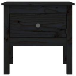 Berkfield Home Side Table Black 50x50x49 cm Solid Wood Pine - Size: 50 x 50 x 49 cm - thumbnail 6