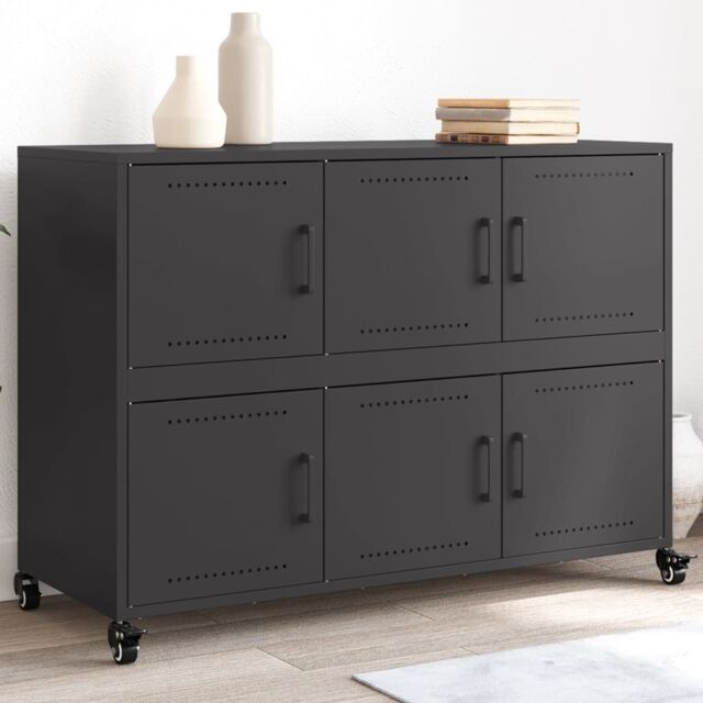 Berkfield Home Sideboard Black 100.5x39x72 cm Steel - image 1