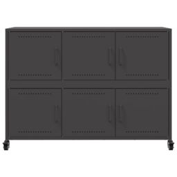 Berkfield Home Sideboard Black 100.5x39x72 cm Steel - thumbnail 6