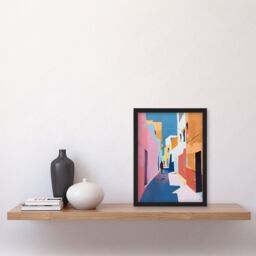 "Artery8 Pastel Colour Morocco Abstract Casablanca Street Framed Art Print - Size: W12"" x H16""" - thumbnail 4