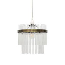 First Choice Lighting Set of 2 Georgia - Antique Brass with Glass Easy Fit Pendant Shades in Bronze - thumbnail 3