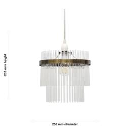 First Choice Lighting Set of 2 Georgia - Antique Brass with Glass Easy Fit Pendant Shades in Clear - thumbnail 6
