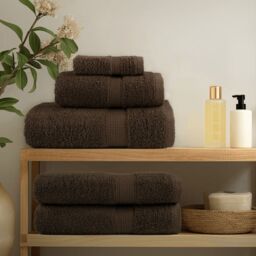 Berkfield Home 6 Piece Premium Towel Set SOLUND Brown 600 gsm - thumbnail 3