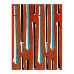 Artery8 Furuya Korin Framed Wall Art Print Vintage Japan Bamboo Pattern in Red - Size: A4 - thumbnail 3