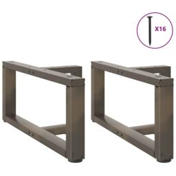 Berkfield Home Coffee Table Legs T-Shaped¬†2 pcs Natural Steel 70x25x(30-31) cm Steel in Black - thumbnail 3
