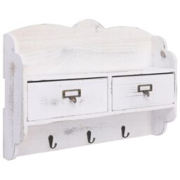 Berkfield Home Wall Mounted Coat Rack White 50x10x34 cm Wood - Size: 50 x 10 x 34 cm